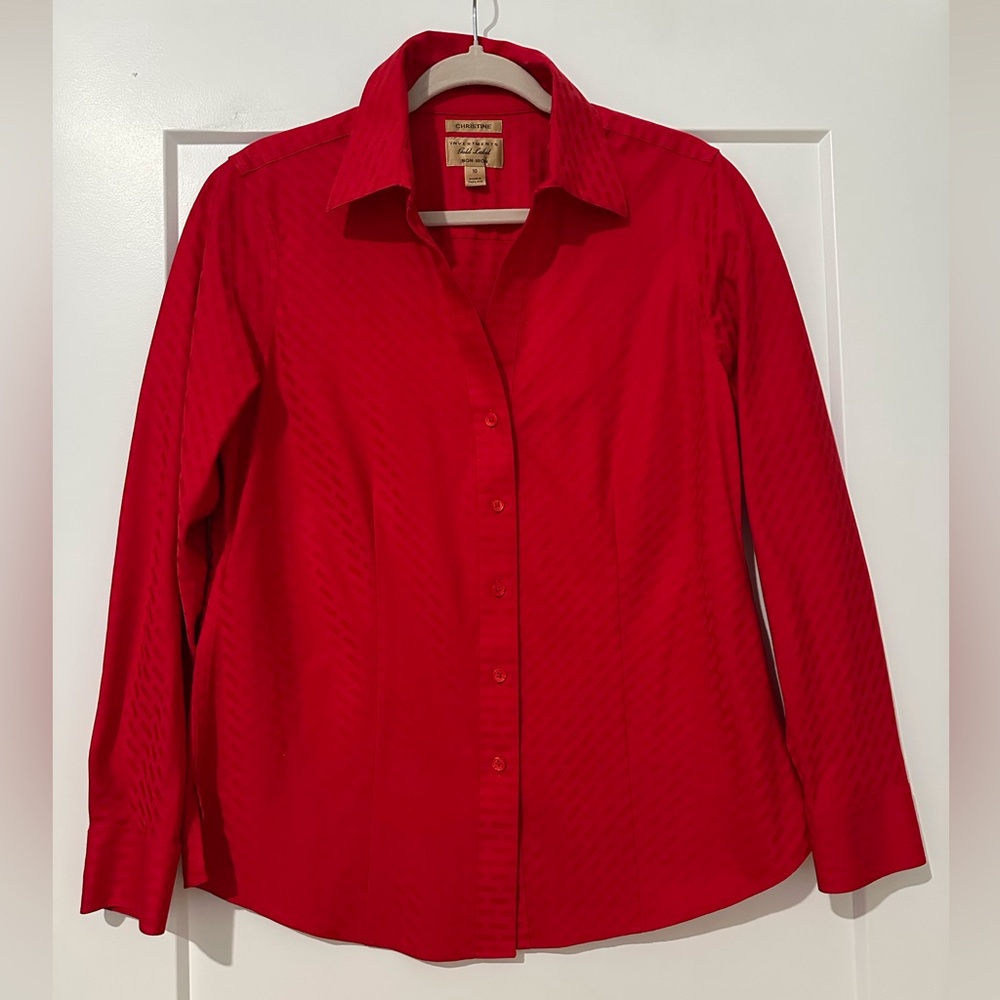 “Investments” Gold Label, non-iron Red Blouse, size 10